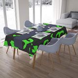 Bonamaison Tafelkleed, Anti-Mold, Sneldrogend, Waterdicht, 100% Polyester Tafellaken, Neon groene rook, 140 x 200 Cm