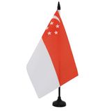 AZ FLAG Tafelvlag Singapore 21x14 cm Polyester 100D Plastic Voet
