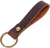LGT JWLS Lookinggoodtoday Sleutelhanger Lus Leer Donkerbruin met Sleutelring