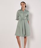 Apricot Katoenen gestreepte mini-shirtjurk