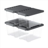 Rotho Core Pro Opbergdozen 15 L, Set Van 4