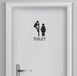 Naambordje Voordeur Toilet sticker Man/Vrouw 10 - Zwart - Vinyl