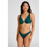Hunkemöller Hoog uitgesneden neopreen bikinibroekje Groen