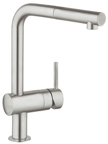 GROHE Minta 32168Dc0 Keukenkraan, Eenhandskraan, L-Uitloop, Zwenkbereik 360°, Supersteel