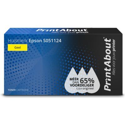PrintAbout Huismerk Epson S051124 Toner Geel | Compatibel | 10000 pagina's