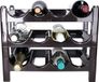 PLASTICFORTE Étagère à vin - 12 bouteilles - empilable - marron - plastique - 23 x 43 x 13 cm