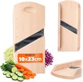 KADAX Houten groenteschaaf, koolrasp, met scherpe roestvrijstalen messen, komkommerrasp, traditionele groenteschaaf, komkommerrasp (23 x 10 cm)