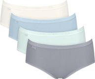 Sloggi Women Basic+ Midi (4-pack) - dames slip - wit - lichtblauw - lichtgroen en grijs