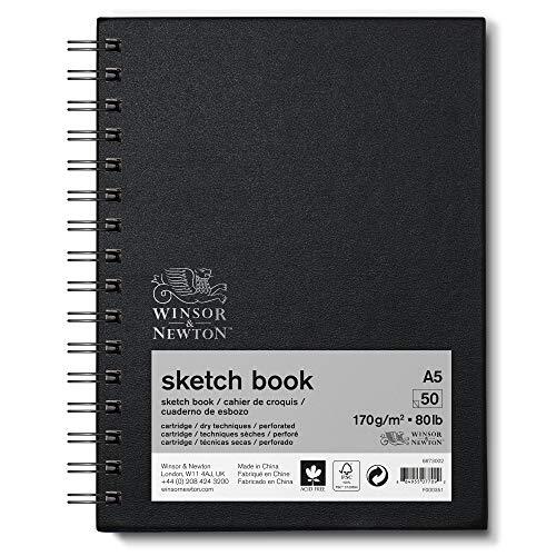 Winsor & Newton 6673002 Schetsboek met spiraalbinding - 50 vel schetspapier, 170g/m² met microgeperforeerde vellen in A5