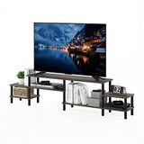 Furinno Grand Entertainment Center voor tv tot 60 inch, ontworpen hout, Frans eiken, 198 (B) x 47,2 (H) x 34 (D) cm