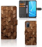 B2Ctelecom Étui style livre pour OPPO A72 | OPPO A52 Cubes en bois