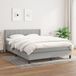 VidaXL Boxspringbed met matras, lichtgrijs, 140x190 cm, gestoffeerd