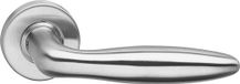 Intersteel Deurkruk Jupiter geveerd op rozet Ø53x10 met ring rvs geborsteld