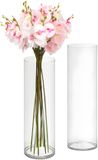 Giftdecor Vase à fleurs - 2x - acrylique transparent - D12 x H35 cm - cylindre - vase à bouquet - 4 litres