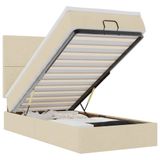 VidaXL Bed met matras 90x200 cm stof crèmekleurig