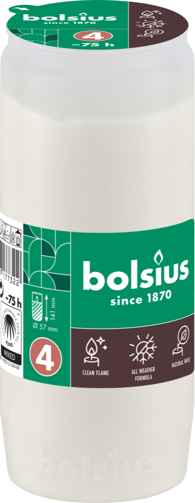 Bolsius Herdenkingslicht Nr.4 Wit