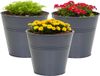 Mega Collections Pot Bob - 3x - Zinc - Anthracite - D13 x H12 cm