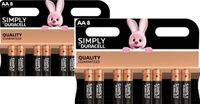 Duracell 16 Stuks (4 Blisters a 4 st) AA SIMPLY Batterijen
