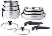 Arthur Martin Batterie de cuisine 10 pièces Acier inoxydable 18/10 Haute gamme AM2216