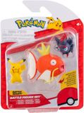 Jazwares Pokémon - Battle Figure 3 Pack Pikachu, Zorua, Magikarp with Stand