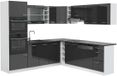 Vicco Cuisine d'angle R-Line, Anthracite Brillant/Blanc, 247 x 237 cm, WB Anthracite