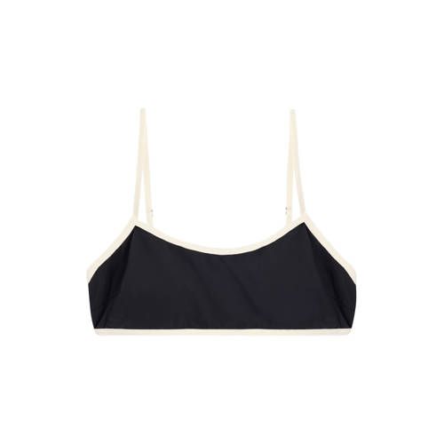 America Today Winnie niet-voorgevormde crop bikinitop zwart/wit