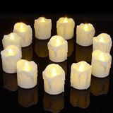 PChero 12st Warm Wit LED Vlamloze Flikkerende Theelichtjes Kaarsen Batterij Aangedreven met 6 uur Timer, Perfect voor Party Home Holiday Decor - [1.7inch Hoge Versie]