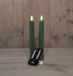 Anna's Collection Bougie LED avec effet flamme nervurée 23 cm vert 2 pièces