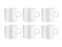 H&H Nuvola Set van 6 theekopjes van borosilicaat, zonder schotel, 225 cc
