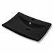 vidaXL Lavabo avec trop-plein et trou pour robinet noir rectangulaire céramique
