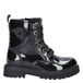 Nelson Kids lakleren enkelboots met profielzool en glitters - zwart