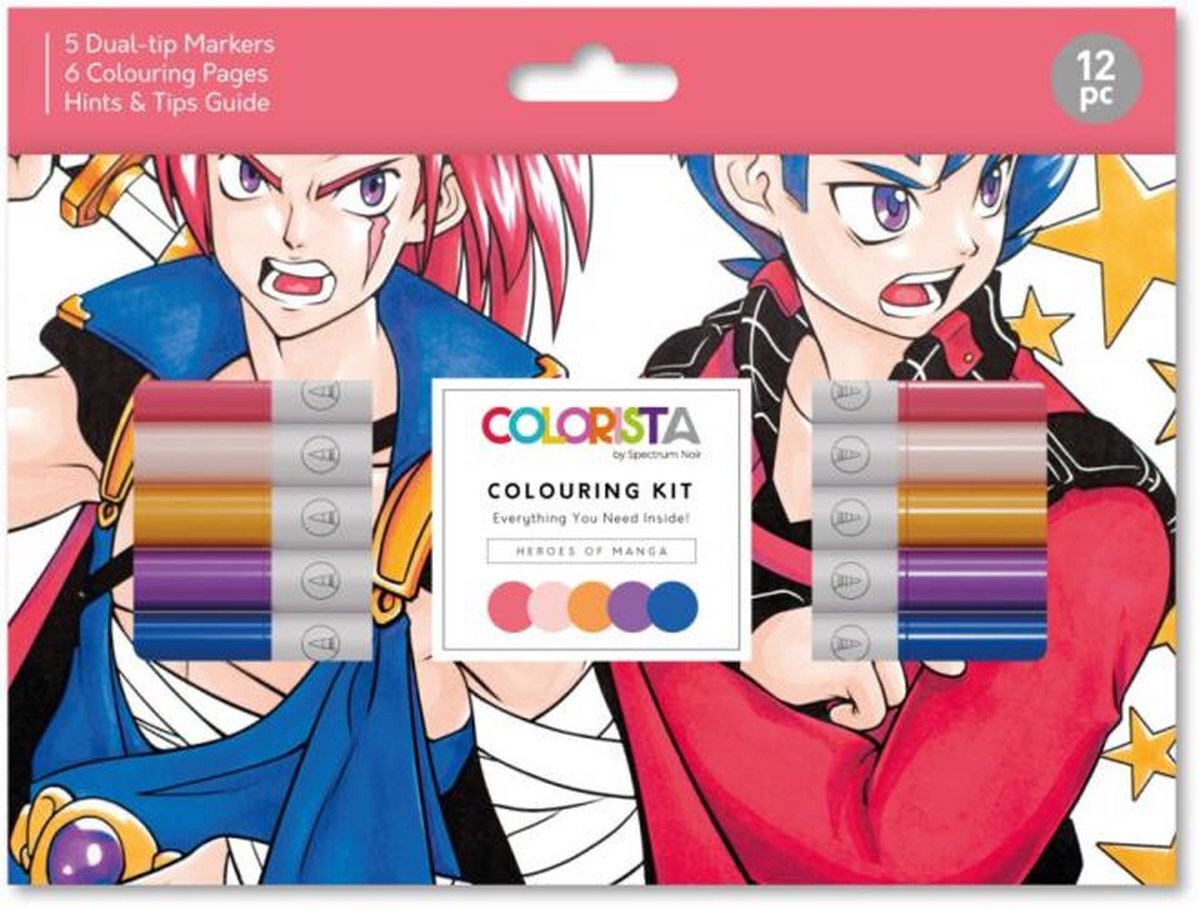 Spectrum Noir Colorista - Colouring Kit - Heroes of Manga 12 st