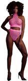 Shots Ouch! OU833GPNOS Turtle Neck and High Waist Slip Pink XS/XL