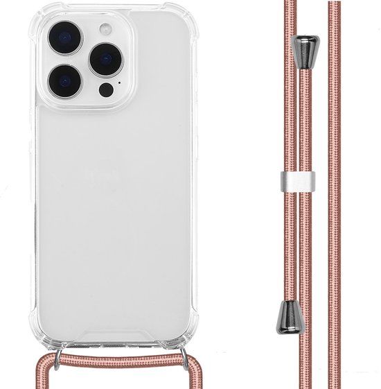 imoshion Hoesje - Geschikt voor Apple iPhone 16 Pro Max - Backcover met koord - Rosé Goud