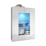 Pesaro Mobilia Vitrinekast Dama 166 cm hoog - hoogglans wit