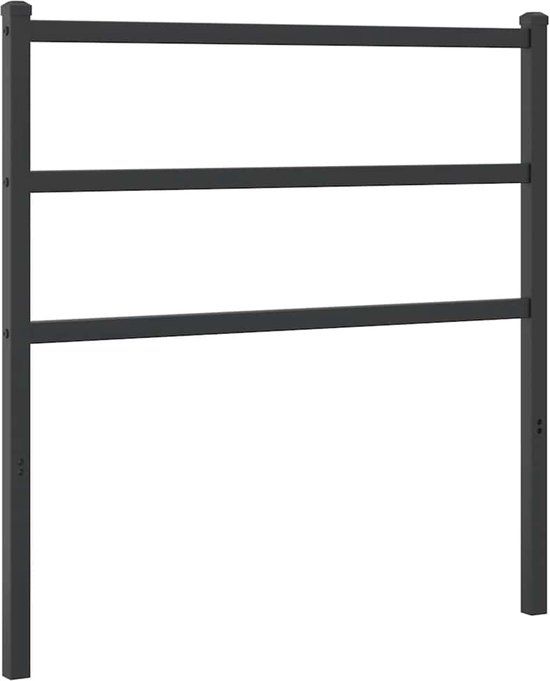 vidaXL Hoofdbord Metaal Zwart 90 cm