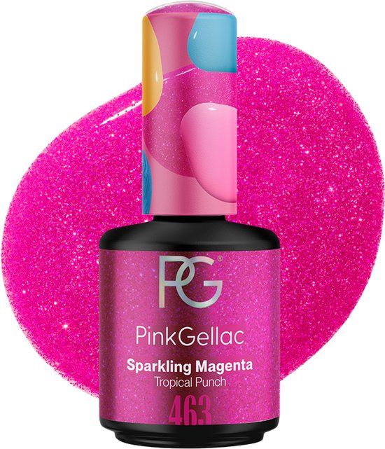 Pink Gellac 463 Sparkling Magenta Tropical Punch Collectie Gel Nagellak - 15ml