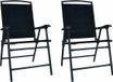 vidaXL Fauteuils pliants, 2 pièces, textile noir