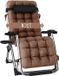 Sans marque Fauteuil de jardin pliable - Fauteuil de jardin fauteuil inclinable - Assise extérieure relax - Dossier réglable porte-gobelet - Jusqu'à 200 kg