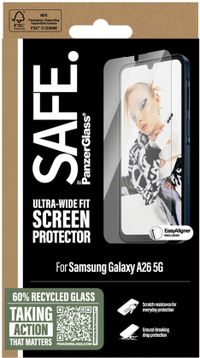 SAFE by PanzerGlass Screenprotector geschikt voor Samsung Galaxy A26 Glazen | SAFE by PanzerGlass Ultra-Wide-Fit Screenprotector - Case Friendly