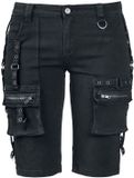 Gothicana by EMP Gothicana Zwarte denim shorts met gespen - Dames - 31