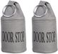 Esschert Design Deurstopper - SET van 2 stuks - grijs met band