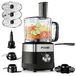 Robot culinaire, 800 W, 1,5 litre, 3 vitesses + fonction pulse, hacheur, pétrin, râpe