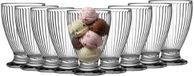 Urban Living Coupes à glace/bols à glace - 9 pièces - 280 ml - verre - avec relief - bol à dessert