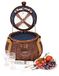 Les Jardins de la Comtesse - Tuileries Picknickmand - Compleet / 2 personen - Ronde rieten mand - Isothermisch compartiment - Keramische borden en glazen wijnglazen - 40 x 40 x 25 cm