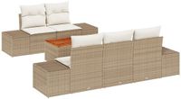 vidaXL Tuinbank Set 2 zitplaatsen Beige en Crème Polyrattan