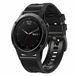 By Qubix - Geschikt voor Garmin bandje - 22mm Quickfit - Leer + Siliconen - Zwart