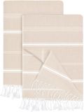 Utopia Towels 2 stuks Turkse strandlaken (100 x 183 cm) - 100% katoen, extra groot, zandvrij, lichtgewicht, sneldrogend, Turkse handdoek, voorgewassen voor zacht gevoel, grote pestemal handdoek voor
