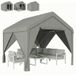 Pavillon de jardin gris 3 x 3 m