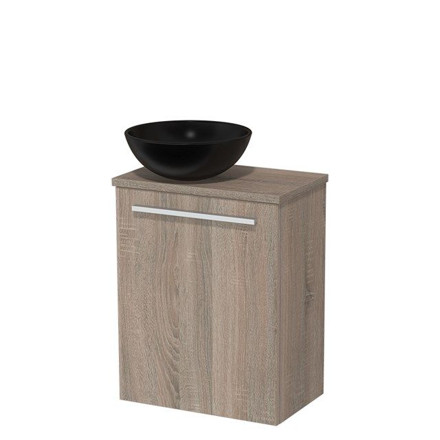 Maxaro Modulo Eiken 41 cm Toiletmeubel met Waskom Keramiek - 6095832744721